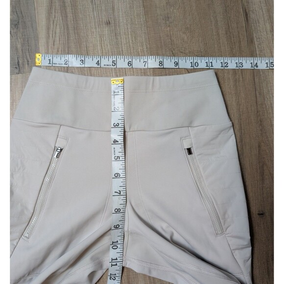 Athleta Peak Hybrid Fleece Size XXS Birch Grey Tight Winter Sport Pockets - Picture 9 of 11